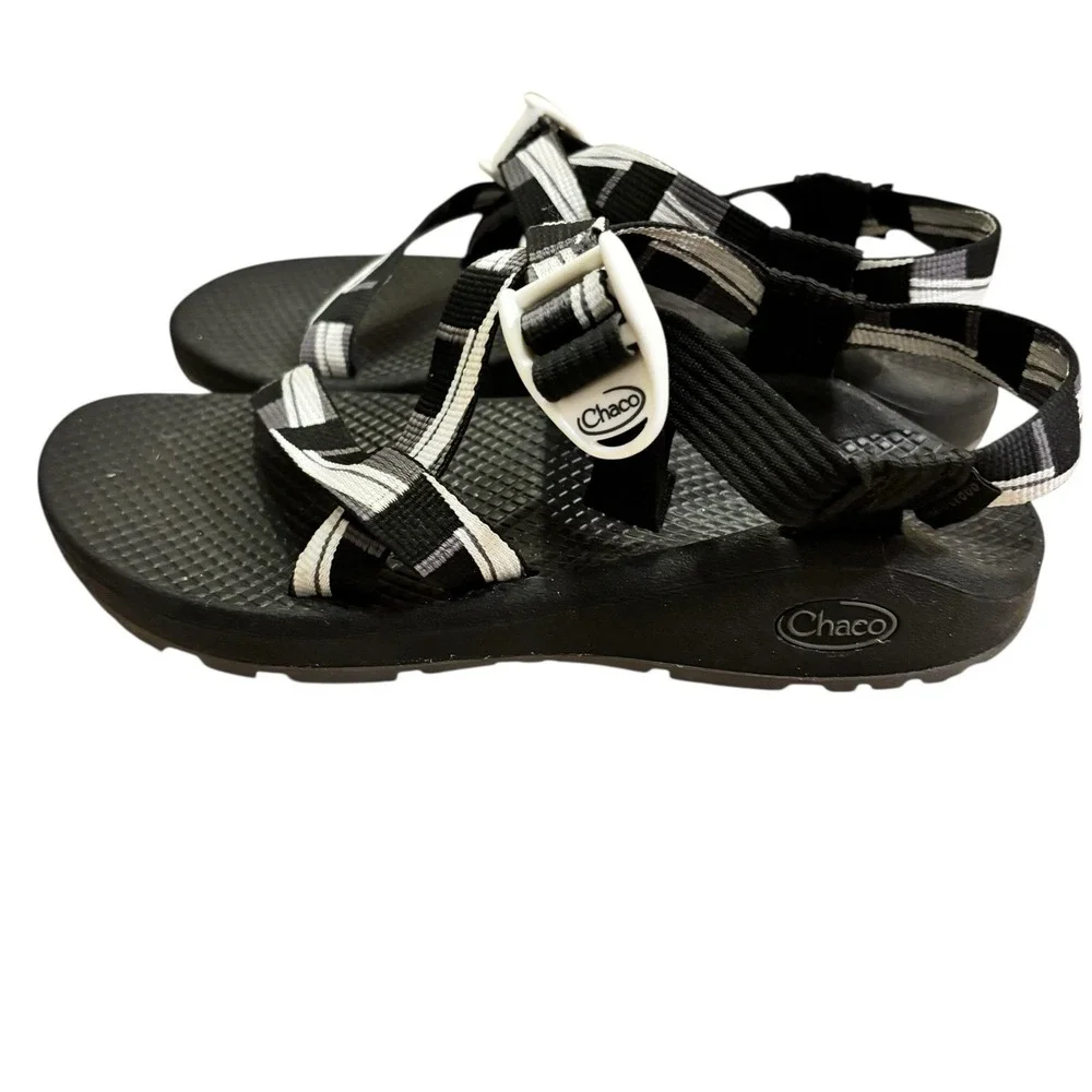 Chaco ZX/2 Dual Strap Classic Sandal Women Sz 7 Geometric Black & White Bohemian - Picture 2 of 9